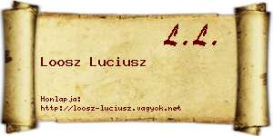Loosz Luciusz névjegykártya